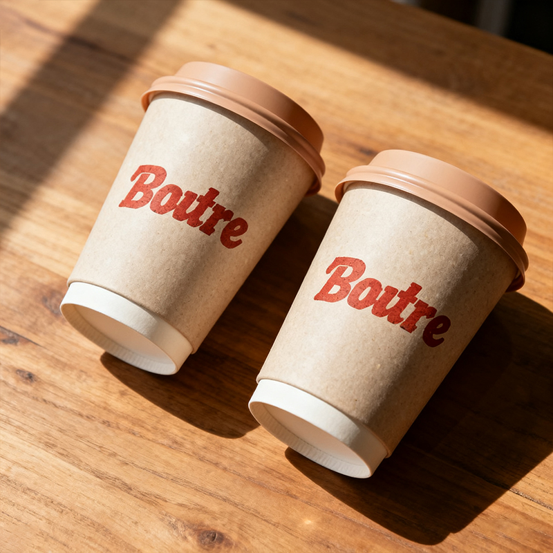 Custom Logo Biodegradable Double Wall Paper Cup - Hot Drink & Boba